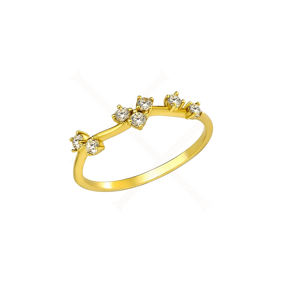 γυναικείο δαχτυλίδι χρυσό με πέτρες ζιρκόν