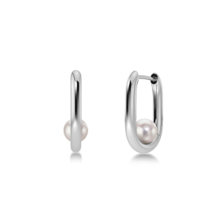 Σκουλαρίκια Edblad Modernist Pearl Hoops S Steel