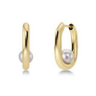 Σκουλαρίκια Edblad Modernist Pearl Hoops L Gold