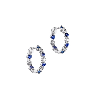 Hoops earrings with sapphires and diamonds