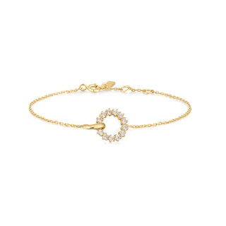 Ania Haie Gold Interlinked Circles Pave Bracelet