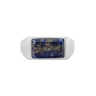 Fossil All Stacked Up Sodalite Signet Ring
