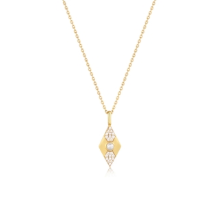 Κολιέ Ania Haie Gold Pearl Geometric Pendant Necklace